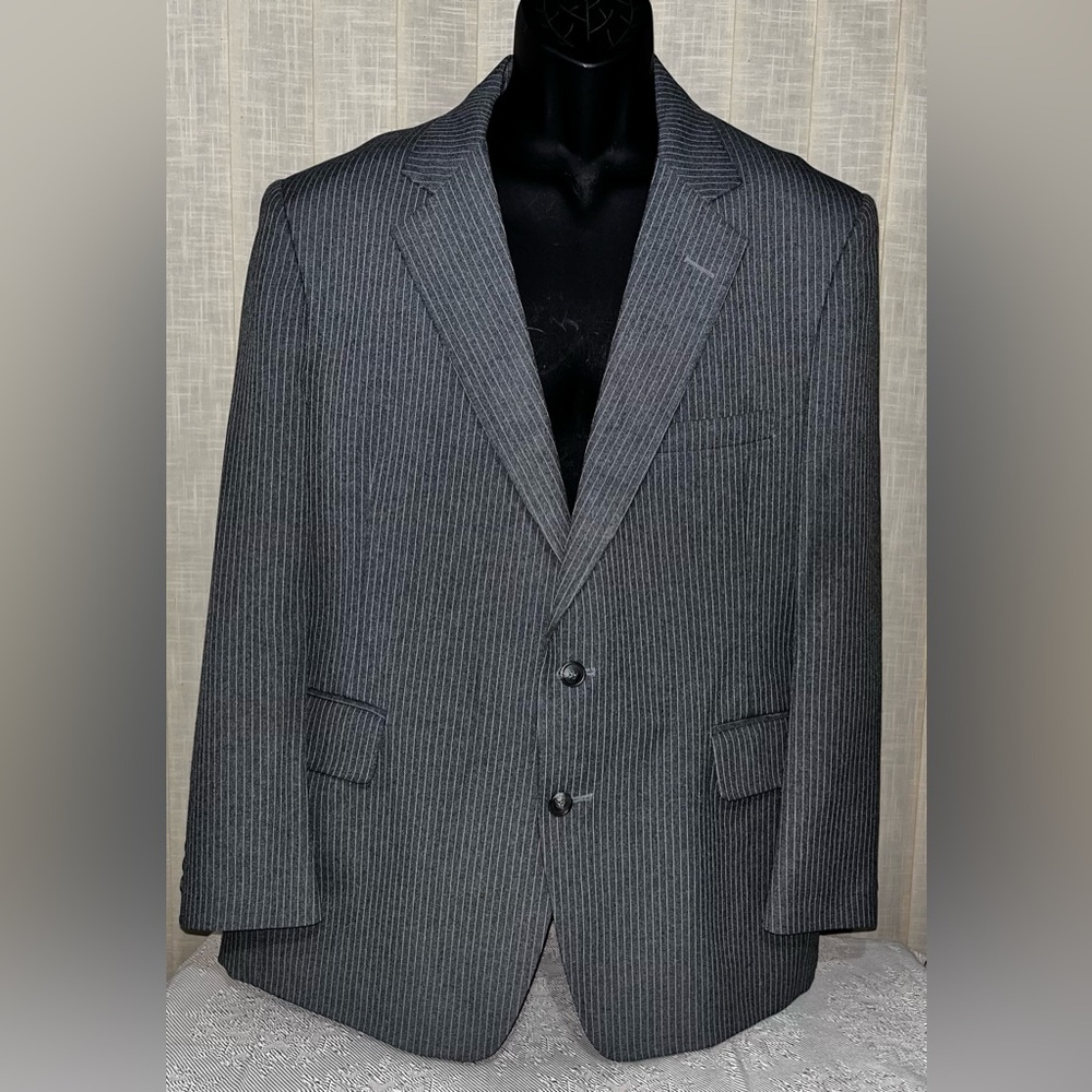 Men's Vintage Hardwick Clothes Gray Pinstripe Blazer Sz 44